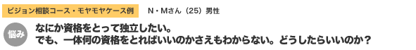 ビジョン相談コース相談例